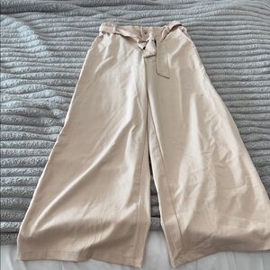 Elegant Cream Wide-Leg Pants